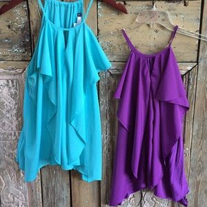 Two Jennifer Lopez Halter tops